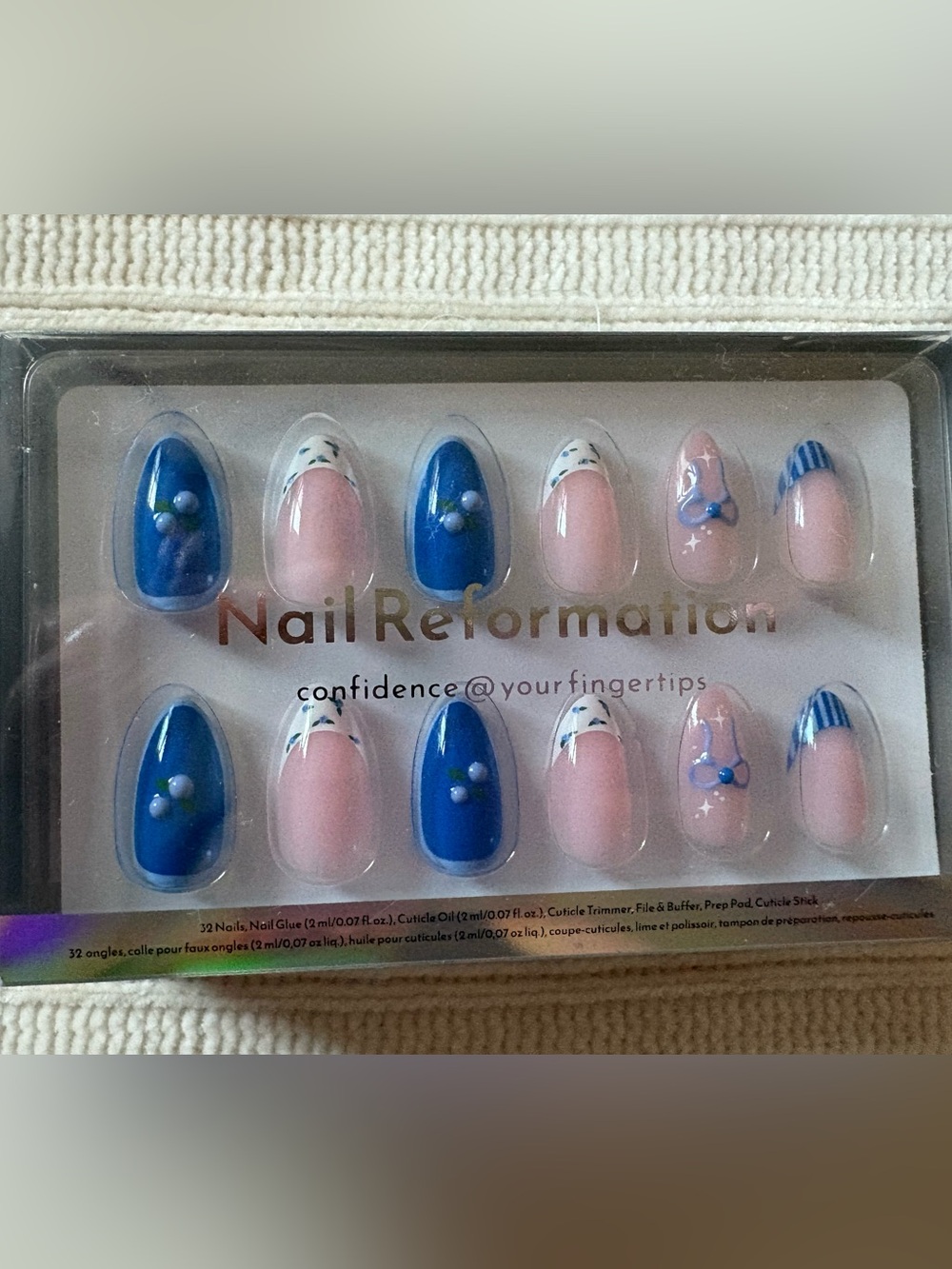 Nail Reformation Blue & White Press-On Nail Set